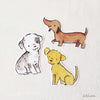 puppies set A (Old English Sheep Dog, Dachshund, Labrador)
